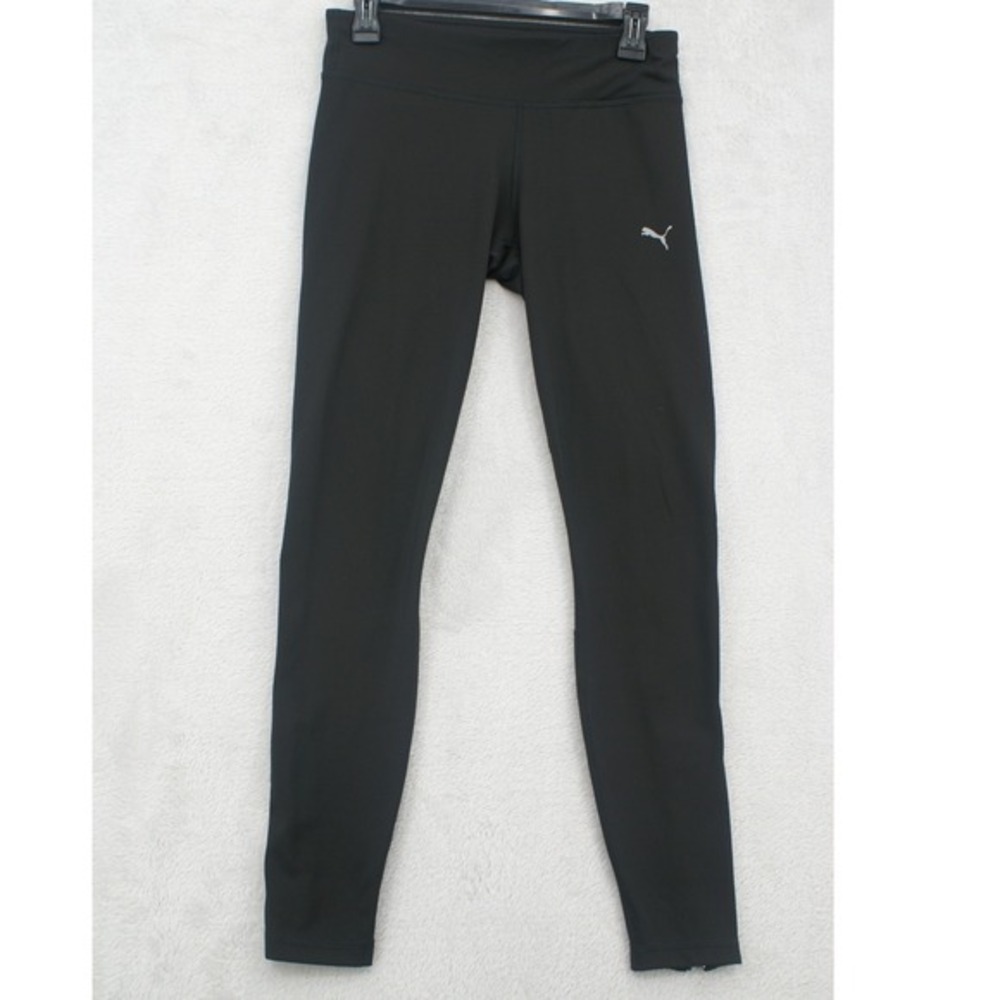 Puma Womens Black Ankle Zip Running Leggings Training Tights Large L